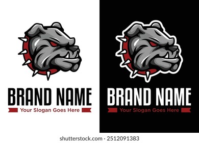 simple modern bulldog dog pet vet vector illustration logo design