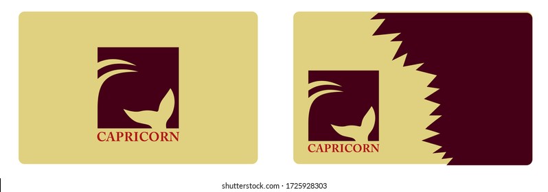 Simple And Modern Business Card With Editable Capricorn Vector Logo