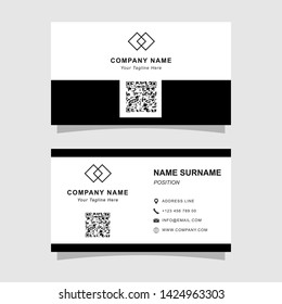 Simple modern business card template. Creative dark business card vector design.