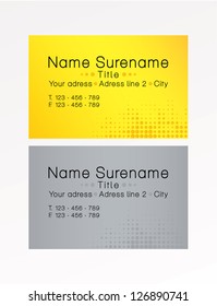 Simple, modern business cards. Gold and silver.