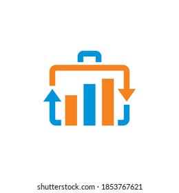 simple modern business finance statistic suit case vector icon