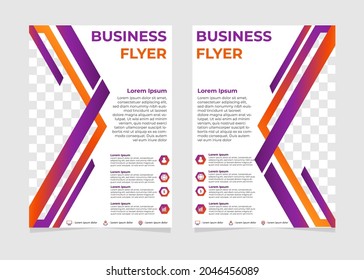 simple modern business flyer design template with hexagonal shapes.