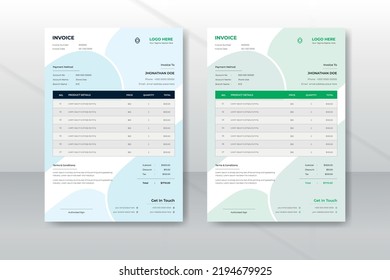 Simple modern business invoice template design