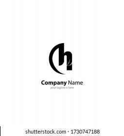 simple modern business logo of letter H with white background