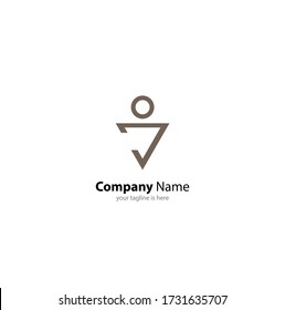 the simple modern business logo of letter J with white background