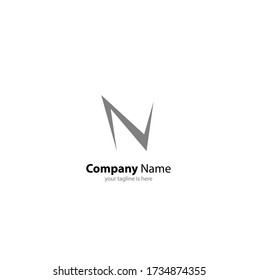 the simple modern business logo of letter N with white background