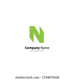the simple modern business logo of letter N with white background