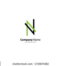 the simple modern business logo of letter N with white background