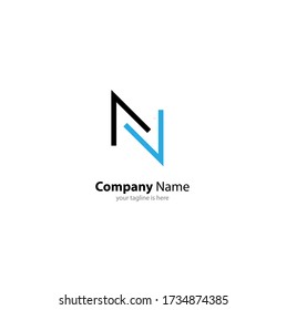 the simple modern business logo of letter N with white background