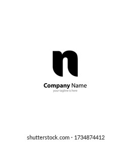 the simple modern business logo of letter N with white background