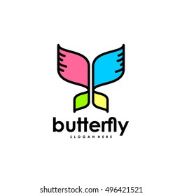 Simple modern butterfly logo