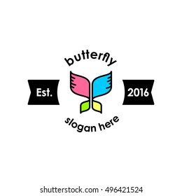 Simple modern butterfly logo