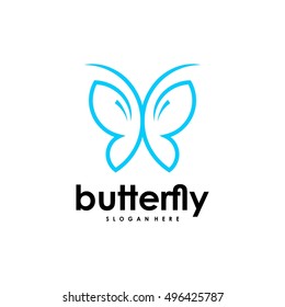 Simple Modern Butterfly Logo Stock Vector (Royalty Free) 496425787 ...