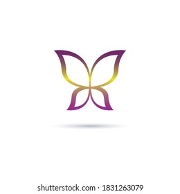 Simple modern butterfly logo design vector template