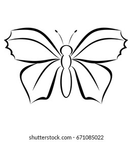 Simple modern butterfly logo on white backgraund