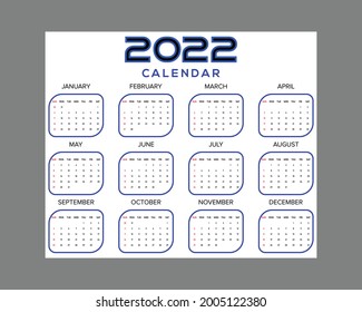 Calendario moderno sencillo para 2022