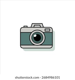 Simple, modern camera icon with a minimalist design, perfect for photography and media content
