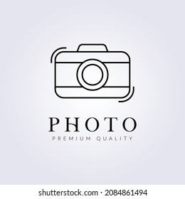 simple modern camera line art logo icon symbol vector illustration graphic design