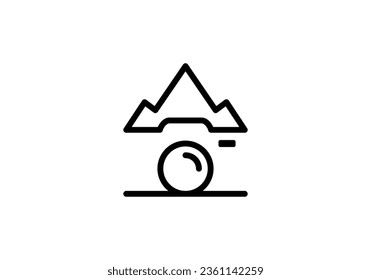 cámara moderna simple con diseño de logotipo de montaña