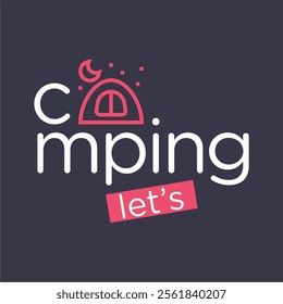 Simple, modern camping logo suitable for t-shirt screen printing, packaging, etc.