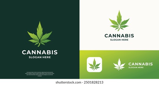 simple and modern cannabis hemp logo design inspiration.