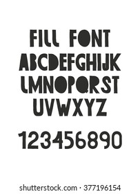Simple modern capital letters and numbers. On a white background