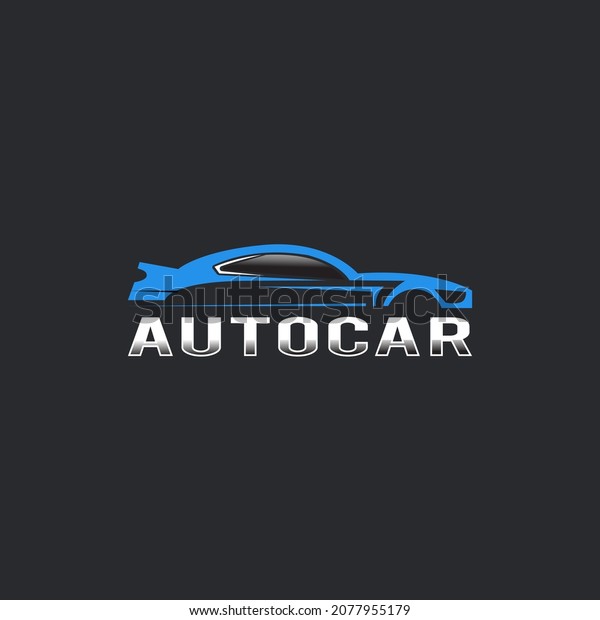 Simple modern car logo vector.Racing\
silhouette.Simple line vector\
illustration