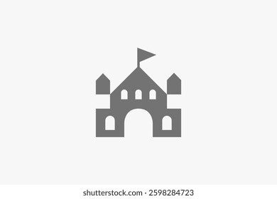 Simple modern castle building logo