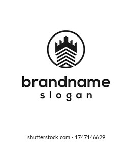 simple modern castle logo design vector