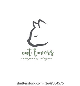 Simple modern cat icon illustration logo design idea.