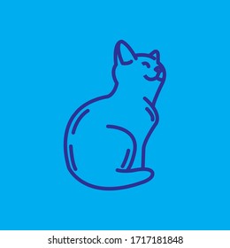 Simple modern cat logo & icon for veterinary and pet shop business company