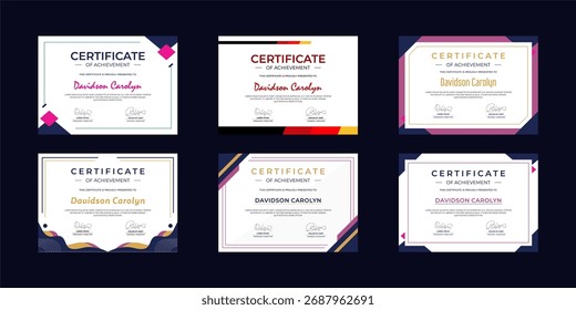 Plantilla de diseño de certificado simple y moderno