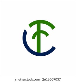 Simple modern CF or LF letter logo design.