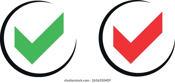 Simple, modern check mark icons, one green and one red, set against a plain white background.