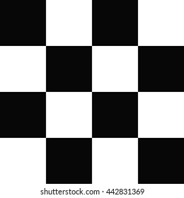 Simple Modern Checkered Pattern Black and White Texture Chess Print