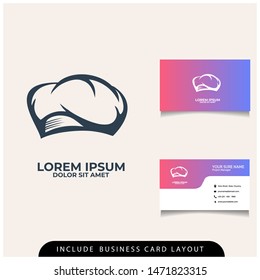 simple and modern chef hat logo with a lightweight color gradient
