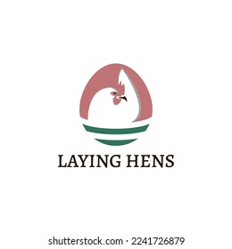 A simple and modern chicken and egg logo vector, this logo is for a laying hen and chicken egg business.