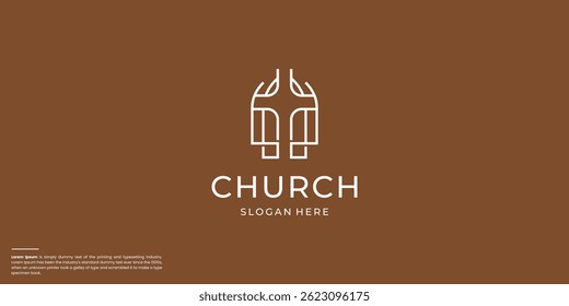 simple and modern church catholic christian logo inspiration.