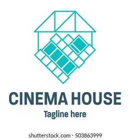 Simple modern cinema logo