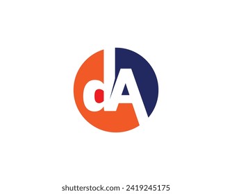 Simple Modern Circle Letter Type DA Logo Design Template