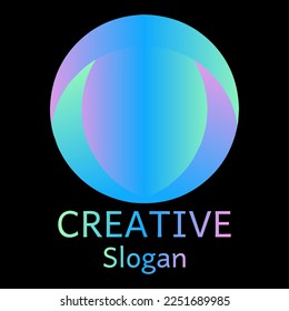 Simple modern circle logo vector isolated illustration. Colorful circle vector for logo, icon, sign, symbol, design or decoration. High tone purple green blue round logo