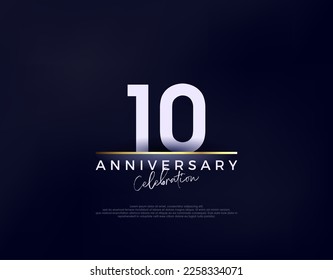 Simple modern and clean 10th anniversary celebration vector. Premium vector background for greeting and celebration.