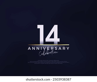 Simple modern and clean 14th anniversary celebration vector. Premium vector background for greeting and celebration.