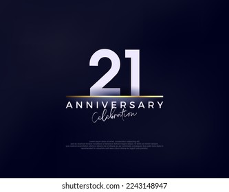 Simple modern and clean 21st anniversary celebration vector.