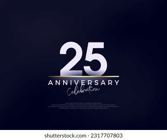 Simple modern and clean 25th anniversary celebration vector. Premium vector background for greeting and celebration.