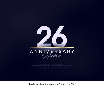 Simples moderno e limpo 26º aniversário vetor de celebração. Fundo vetor premium para saudação e celebração.