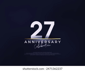 Simple moderno y limpio 27º aniversario Vector de celebración. Fondo del Vector de Premium para el saludo y la celebración.