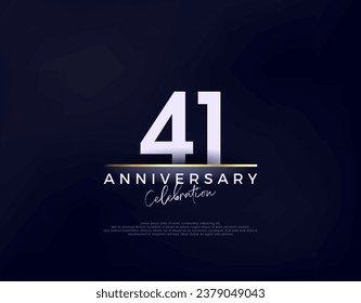 Simple modern and clean 41st anniversary celebration vector. Premium vector background for greeting and celebration.