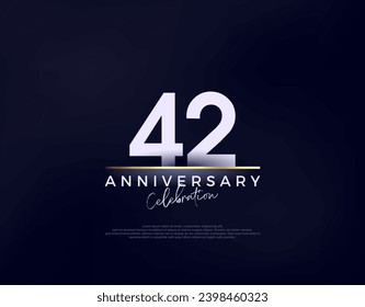 Simple, moderno y limpio vector de celebración del 42º aniversario. Fondo vectorial premium para saludos y celebraciones.