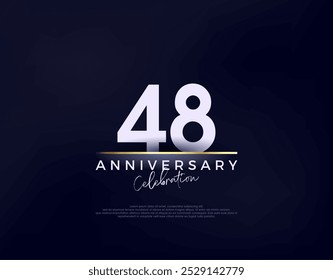 Simple moderno y limpio Vector de celebración del 48 aniversario. Fondo de Vector de Premium para saludo y celebración.